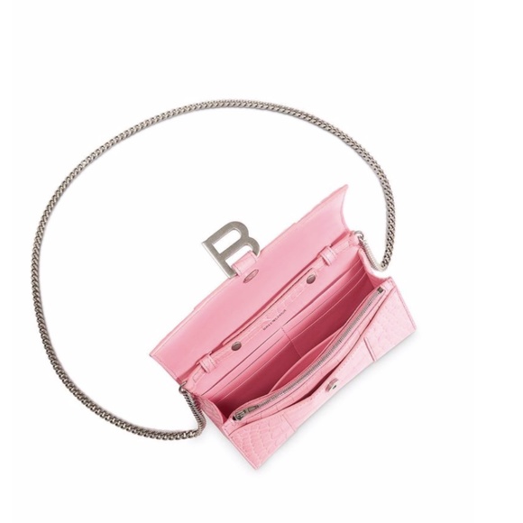 Balenciaga Hourglass Chain Wallet Candy Pink with Tag Leather Cross Body Bag - Picture 11 of 12
